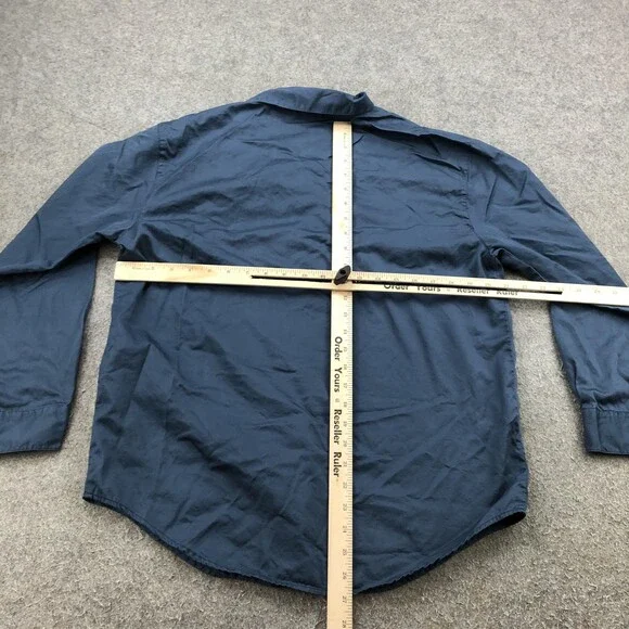 Vintage Gap Shirt Womens Large Blue Solid Cotton Long Sleeve Button Up Woven - Picture 8 of 10